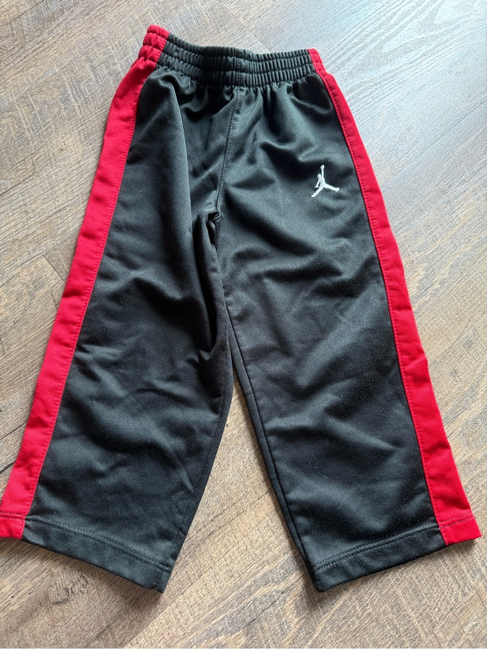 Jordan Black Sweatpants with Red Side Panels - Kids